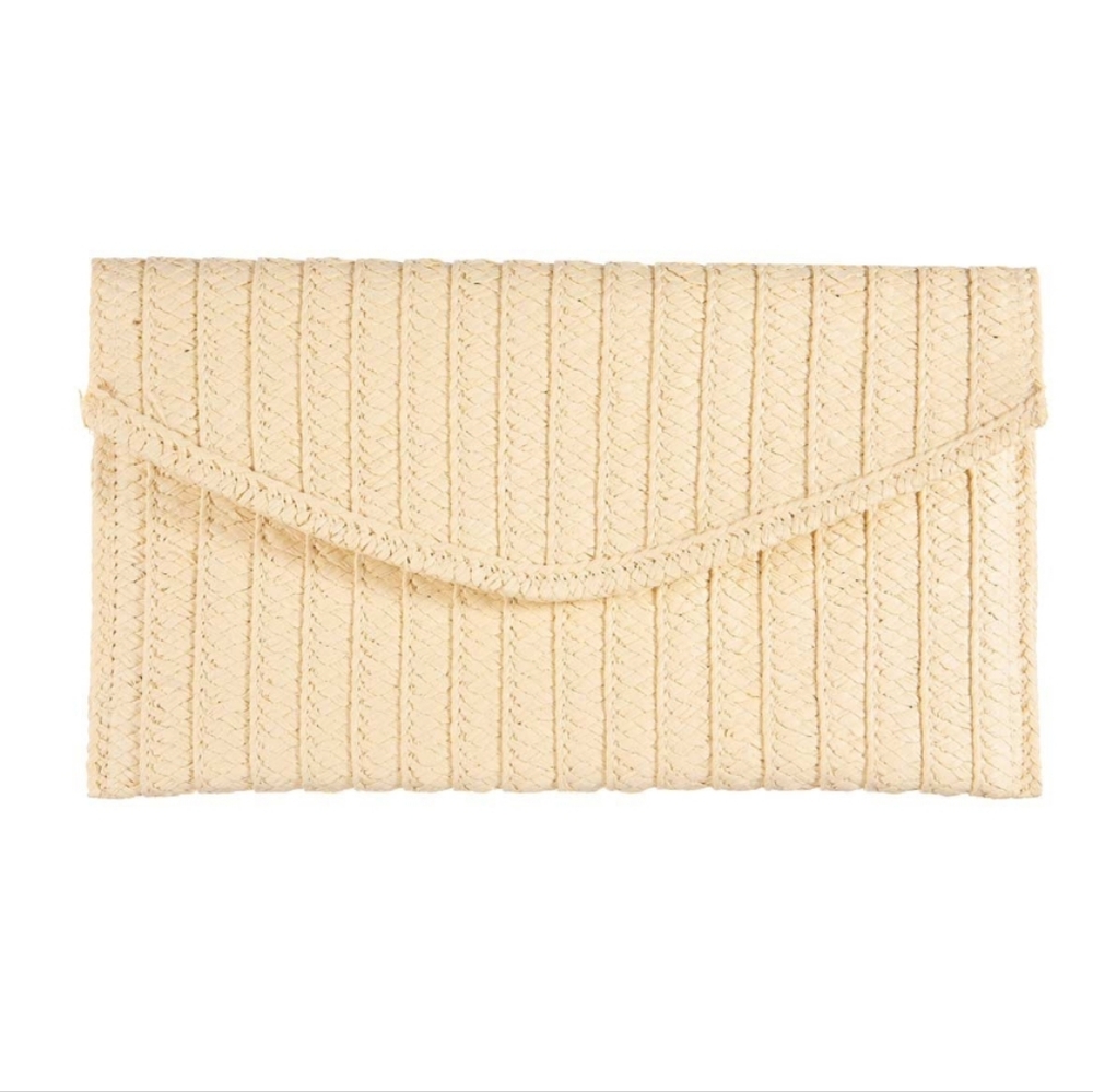 🆕 Woven Straw Clutch Envelope Bag Purse
